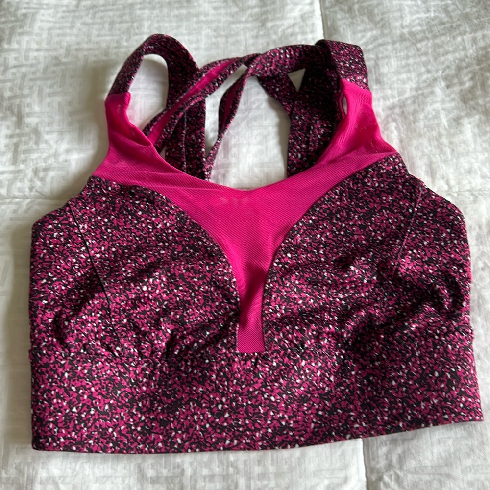 Lululemon Sports Bra with Pink Mesh Detail